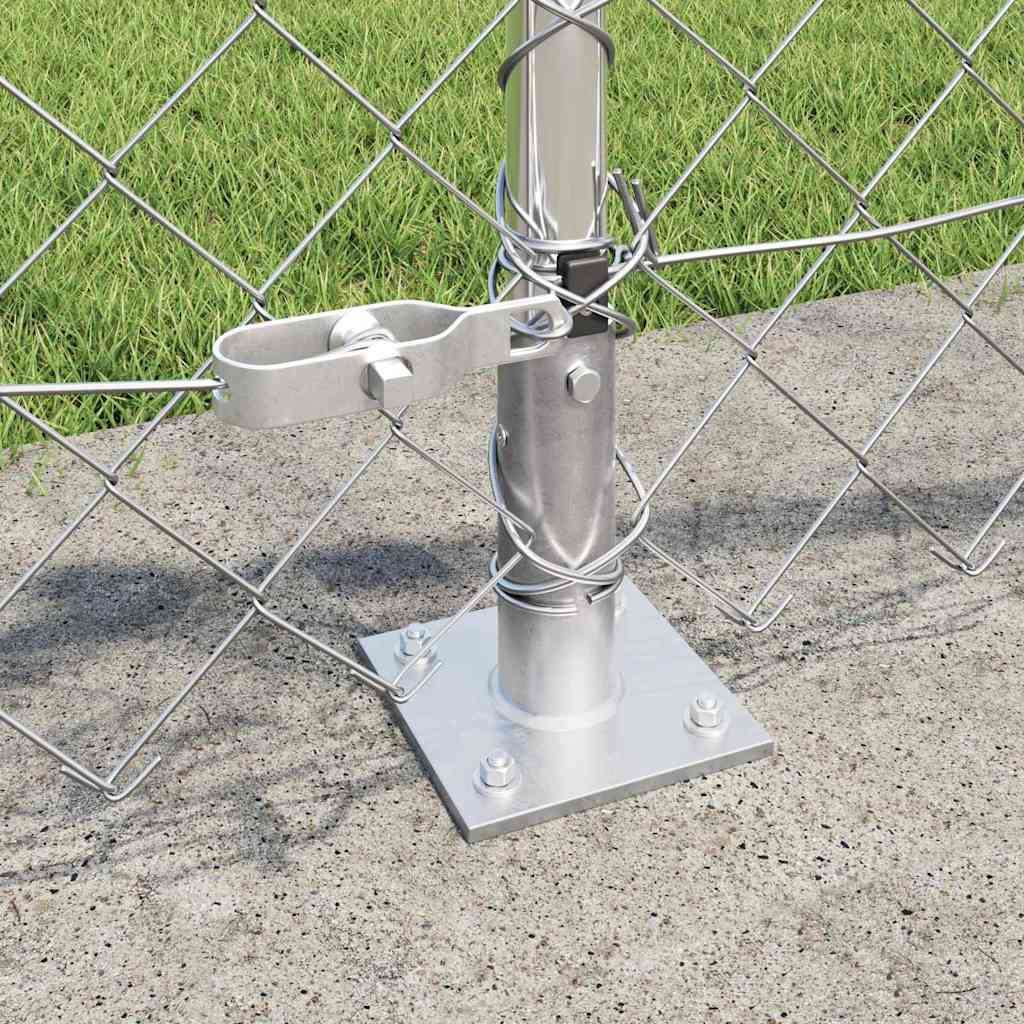 Gjerdepåle sølv 10 x 0,4 m (60 x 60 mm mesh) Stål vidaXL