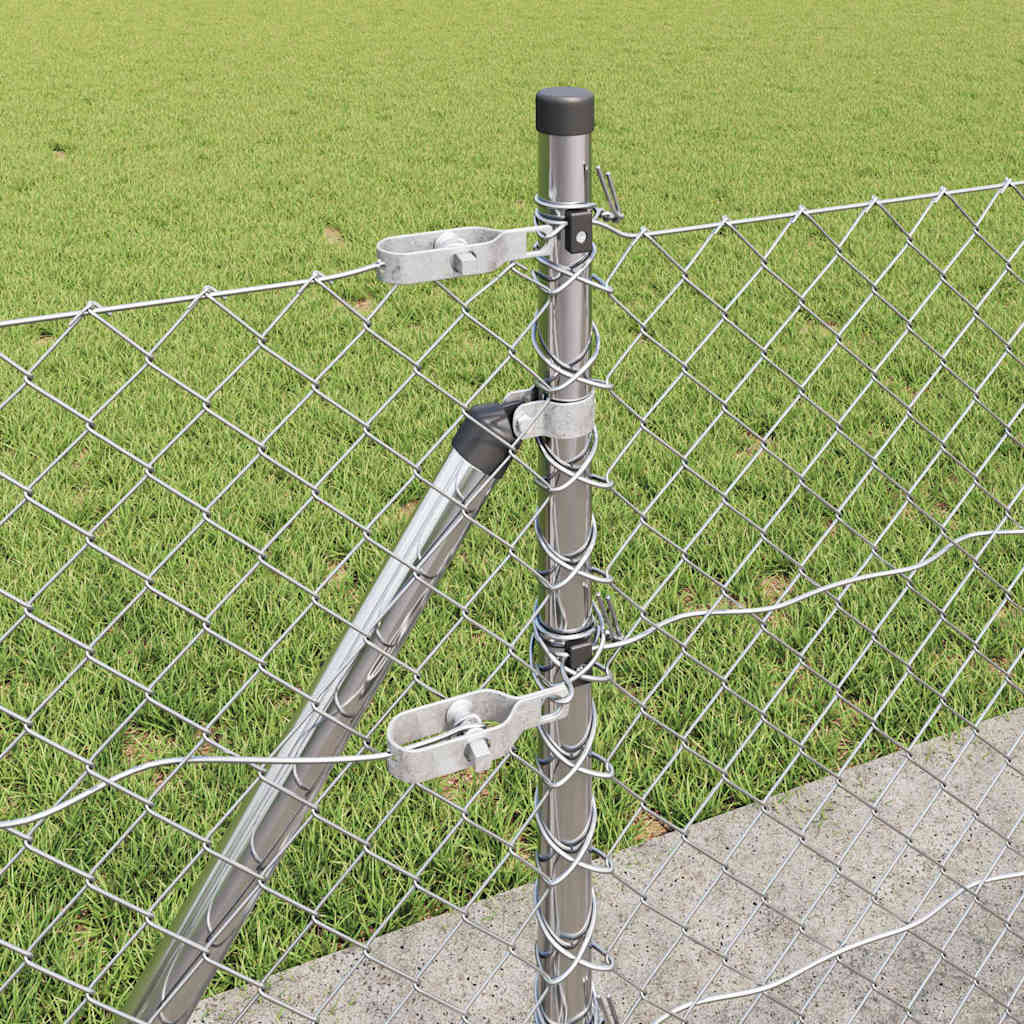 Kjedegjerde med betongbase 25 x 0,4 m Galvanisert stål Sølv