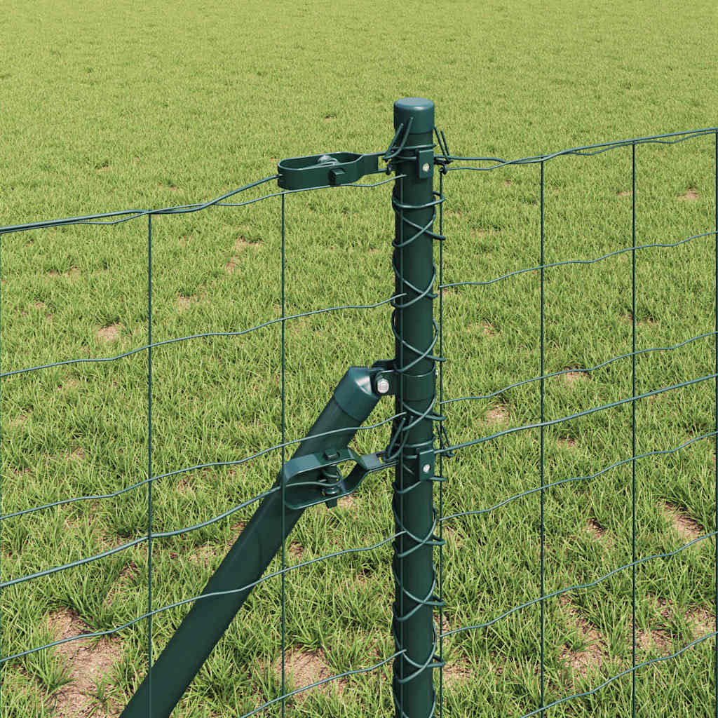 Gjerde med stolpe grønn 0,4 x 10 m Stål og PVC vidaXL