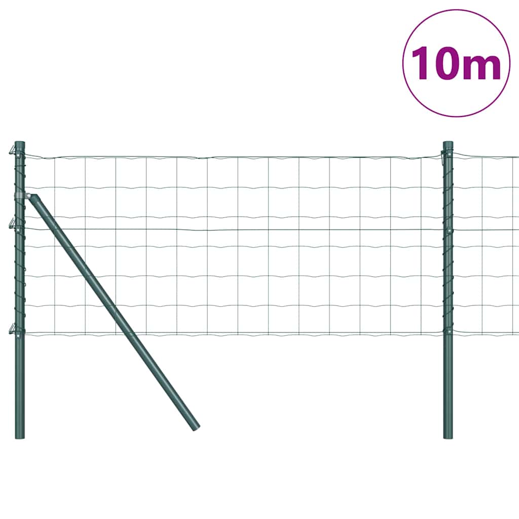 Gjerde med stolpe grønn 0,4 x 10 m Stål og PVC vidaXL