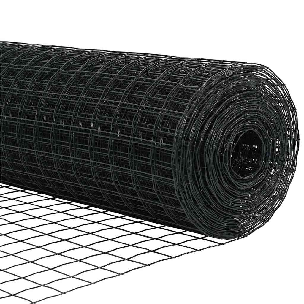 Gjerde med stolpe Grå 0,8 x 10 m Stål og PVC