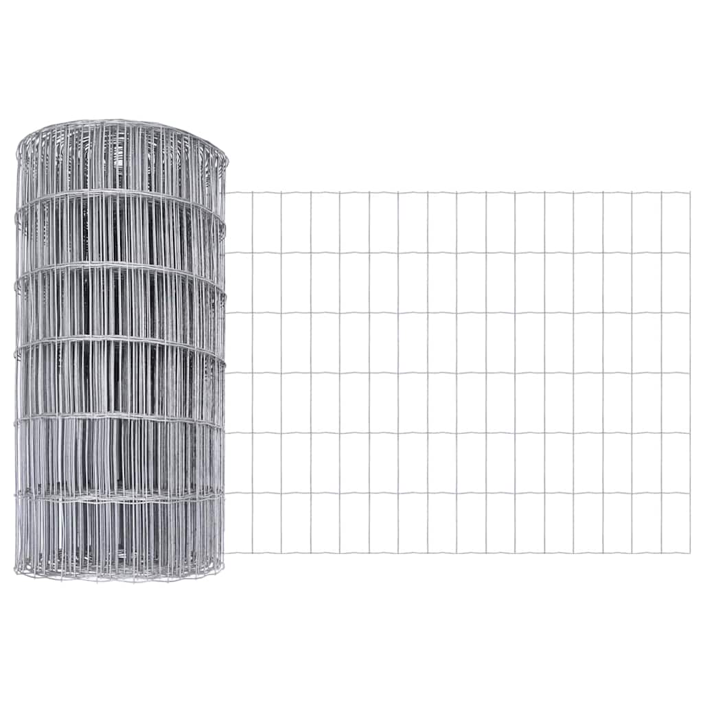 Gjerde med stolpe sølv 0,8 x 10 m Stål og PVC