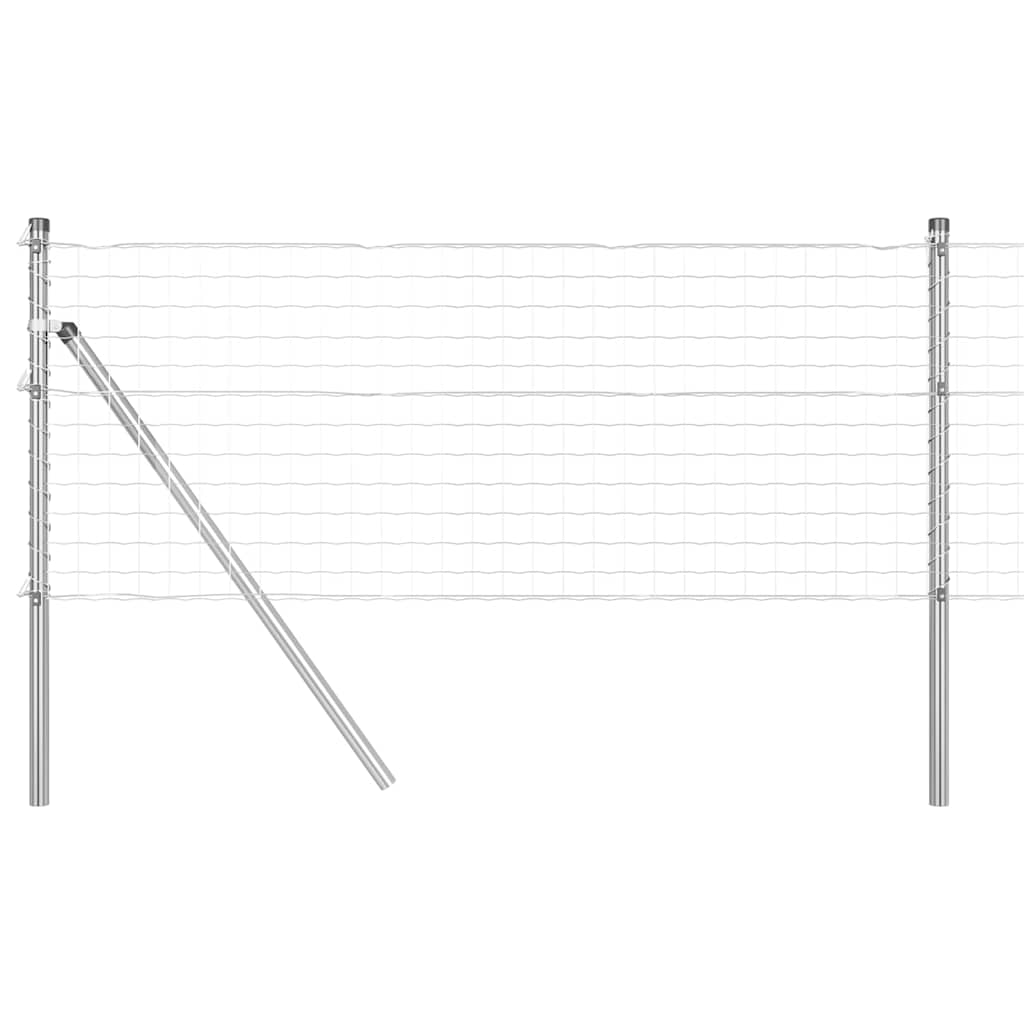 Gjerde med stolpe Grå 0,4 x 25 m Stål og PVC