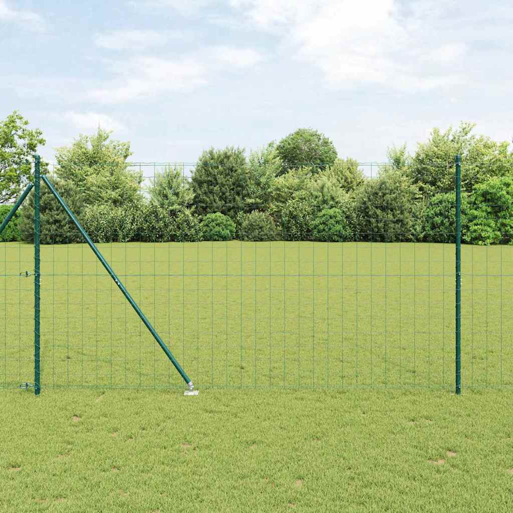 Gjerde med stolpe grønn 1,5 x 10 m Stål vidaXL