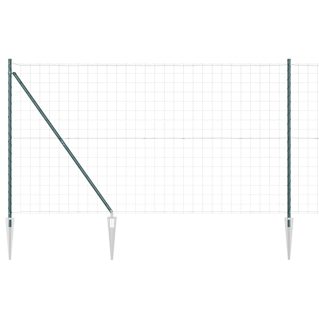 Gjerde med stolpe grønn 1,5 x 10 m Stål vidaXL