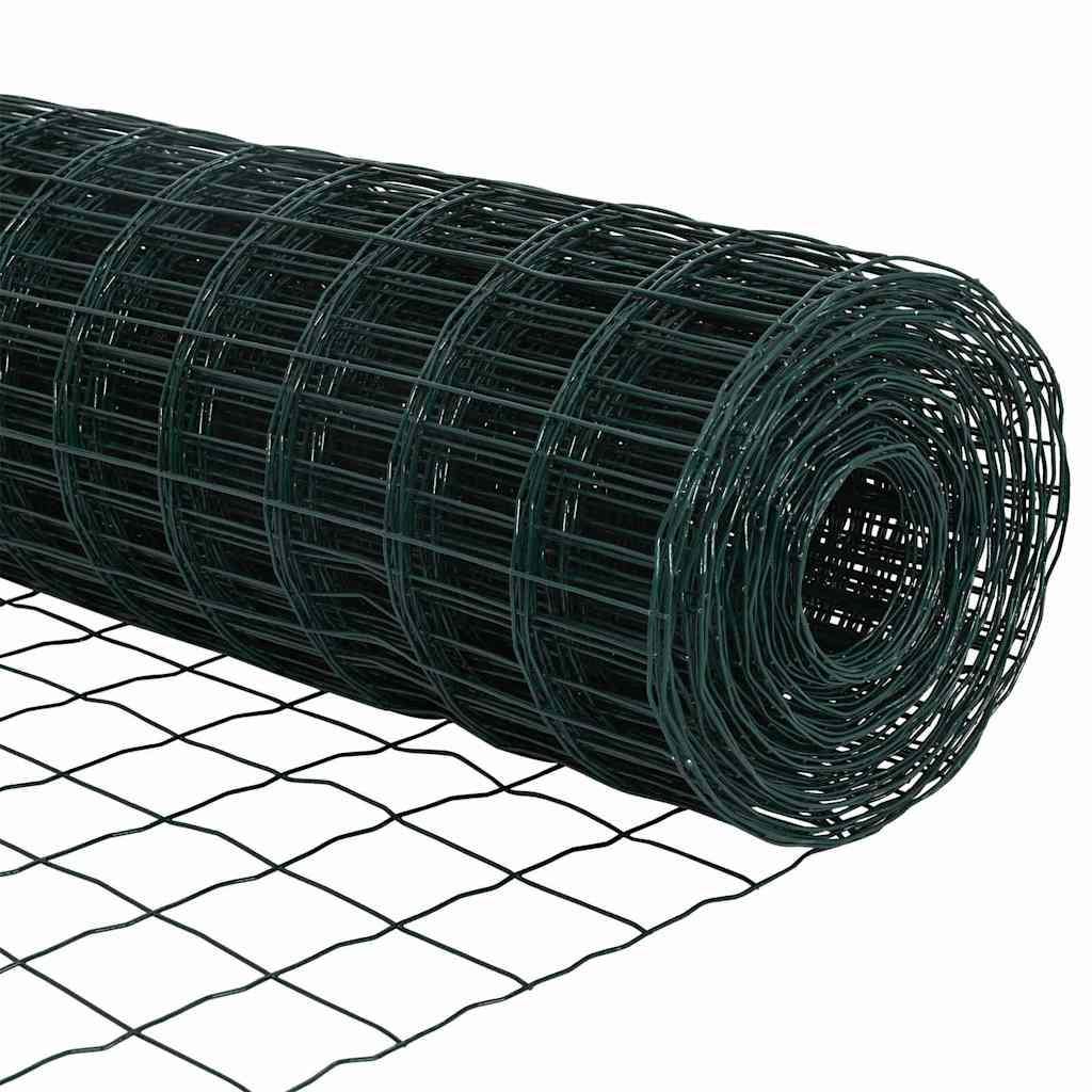 Gjerde med stolpe grønn 1,4 x 10 m Stål og PVC