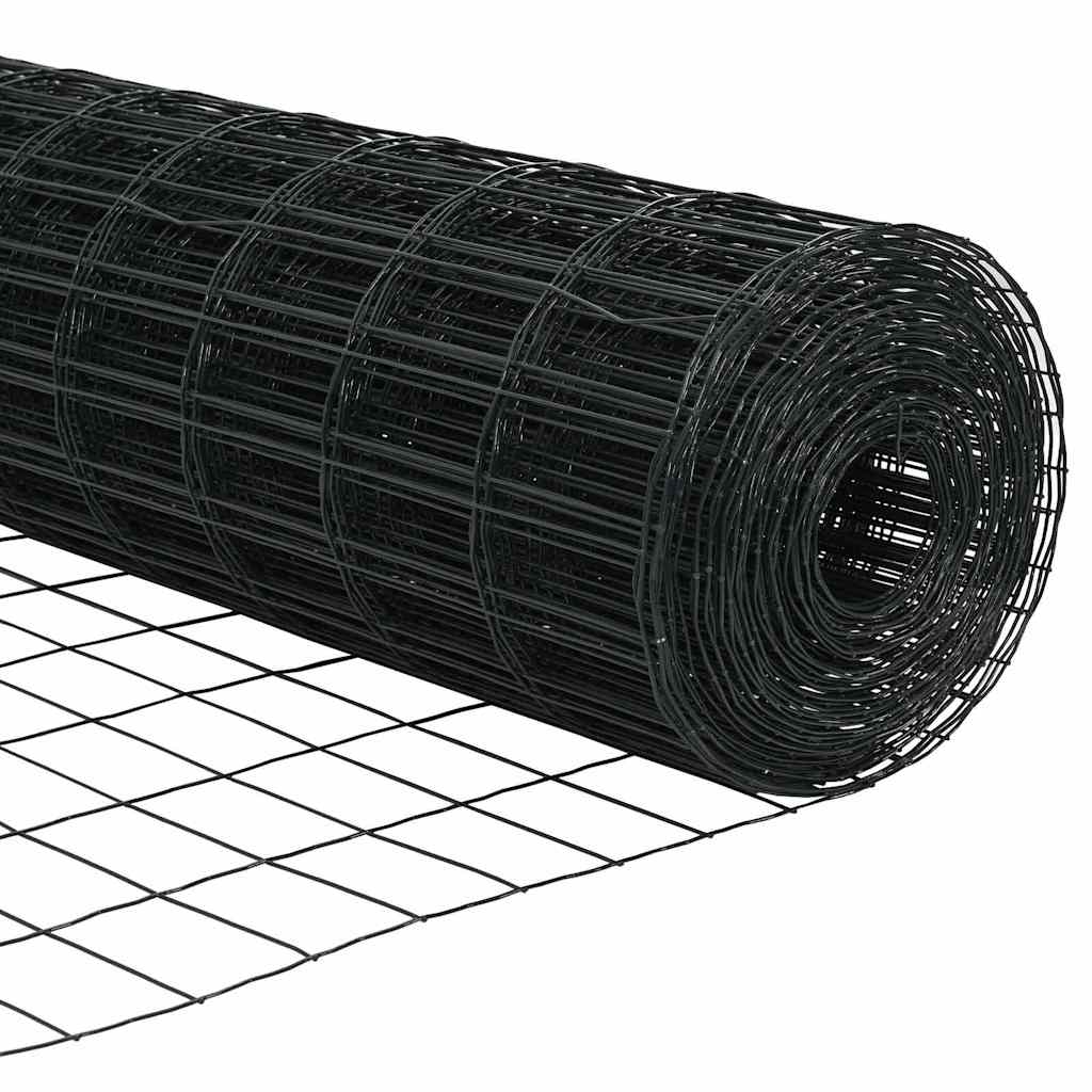 Gjerde med stolpe Grå 0,8 x 10 m Stål og PVC