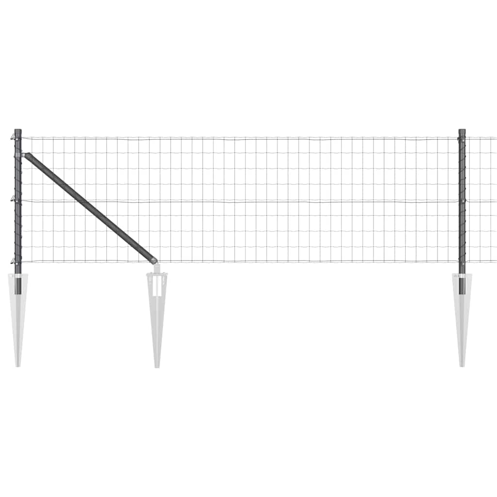 Gjerde med stolpe Grå 0,8 x 10 m Stål og PVC