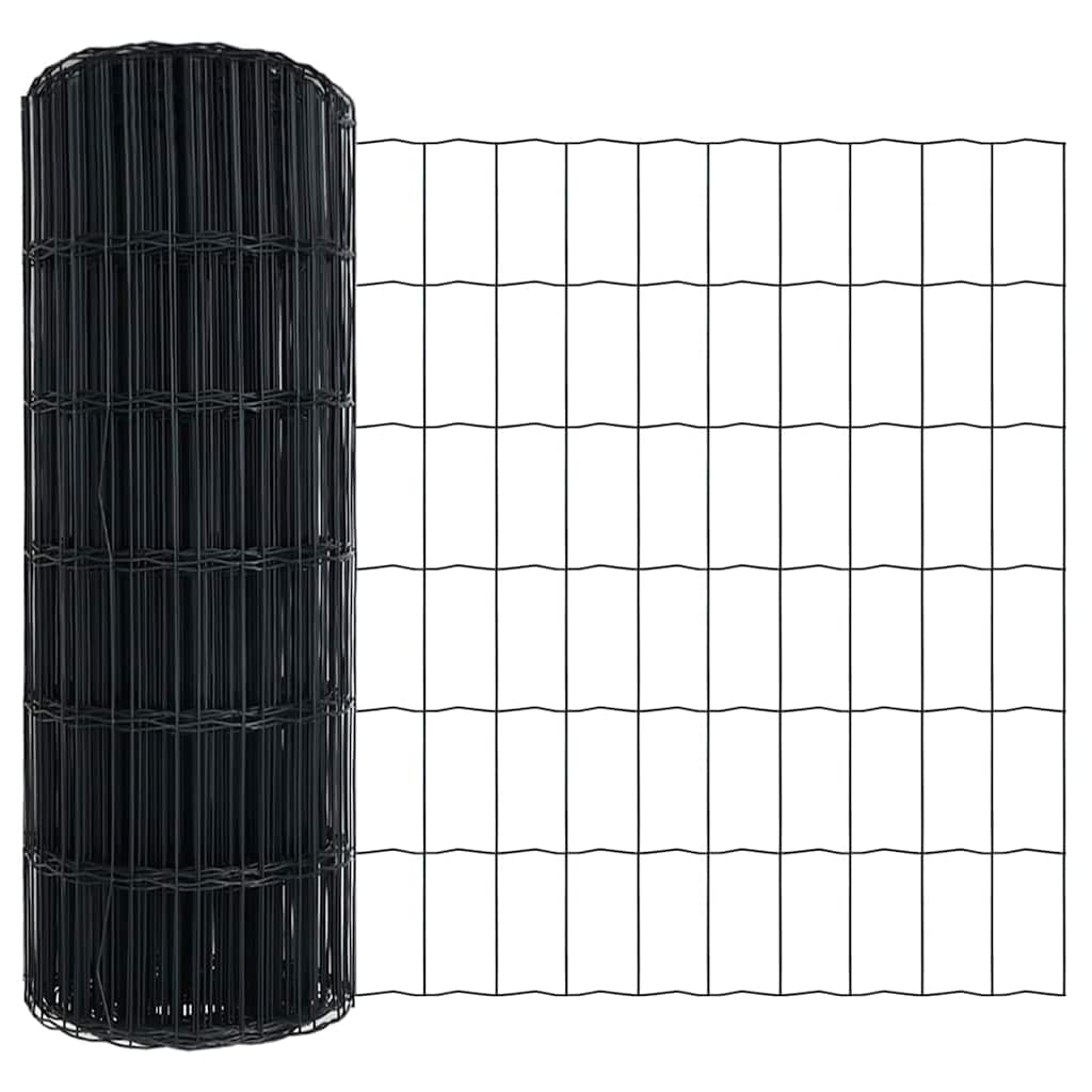 Gjerde med stolpe Grå 0,8 x 10 m Stål og PVC