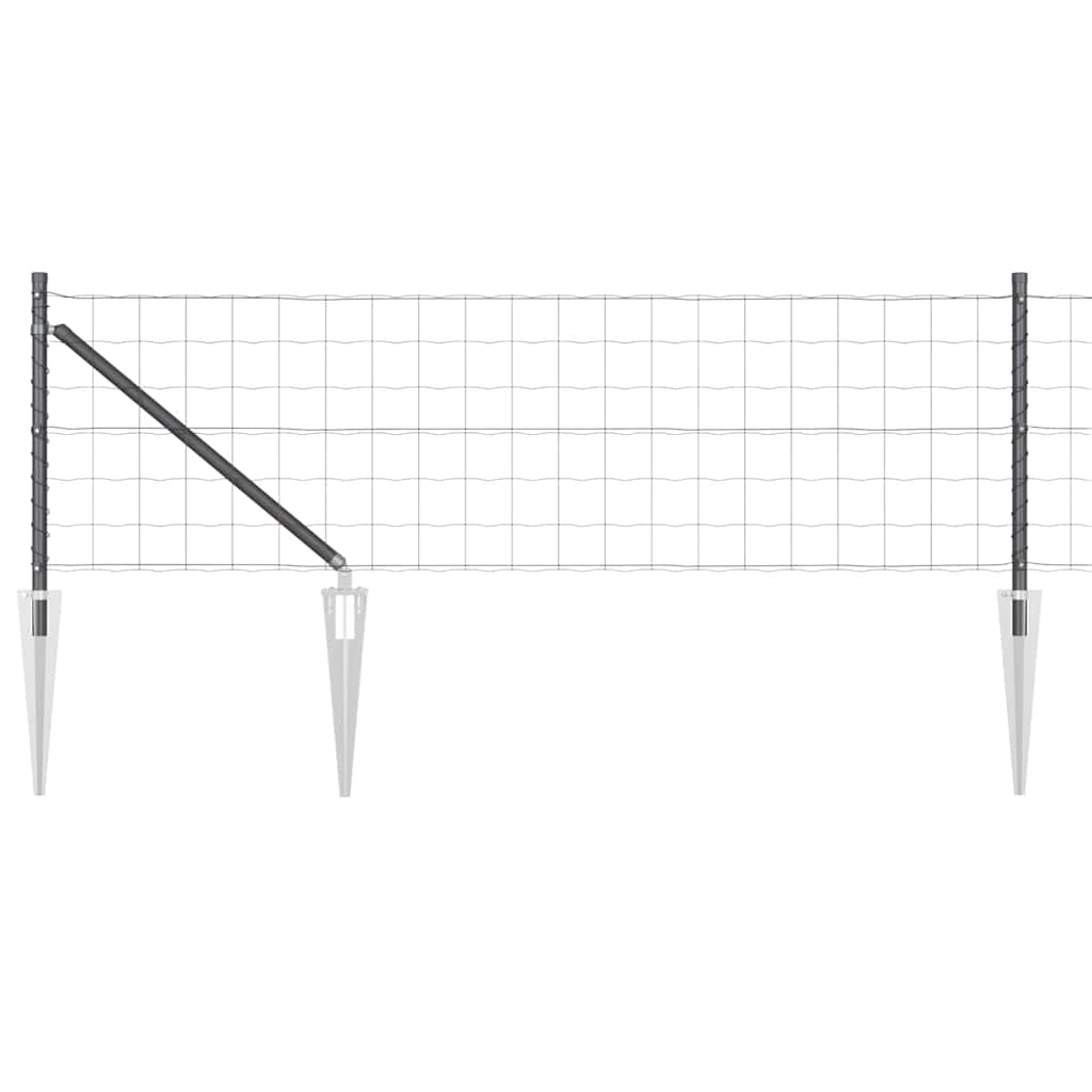 Gjerde med stolpe Grå 0,8 x 10 m Stål