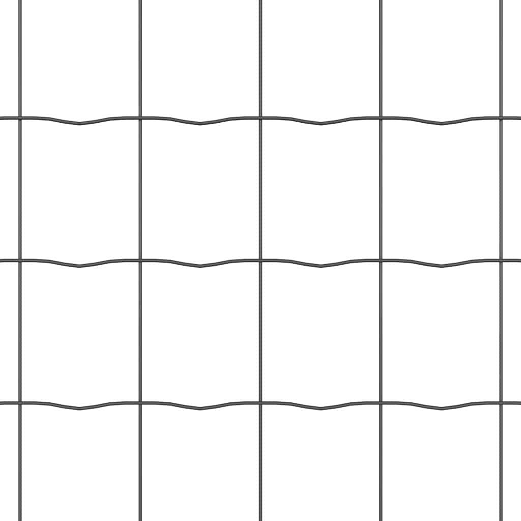 Gjerde med stolpe Grå 0,8 x 25 m Stål