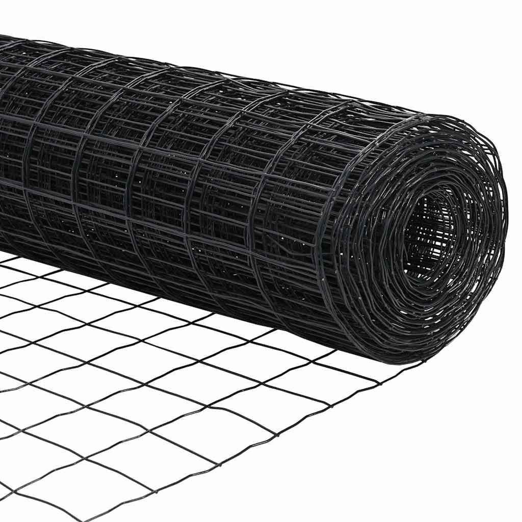 Gjerde med stolpe Grå 0,8 x 25 m Stål