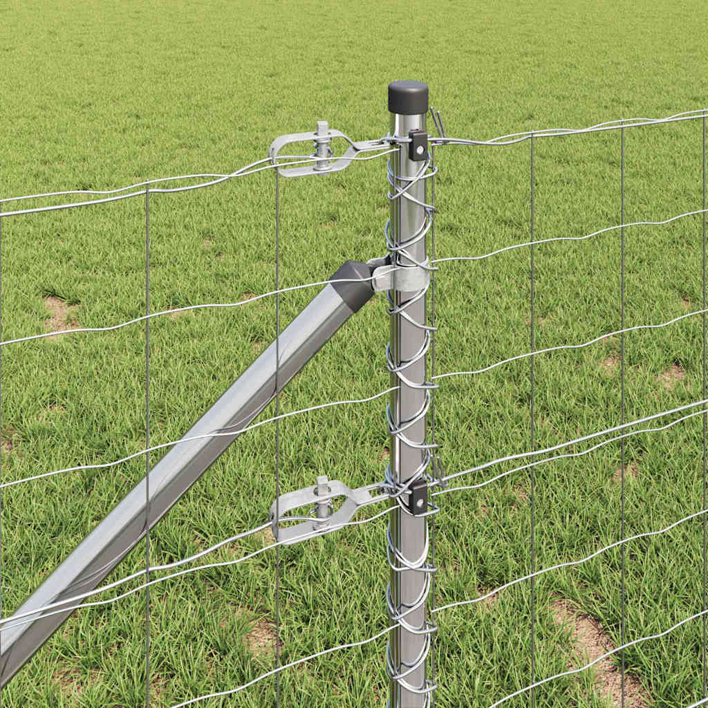 Utendørs Euro Gjerde med Spisser 50 x 0,4 m Sølv Mesh
