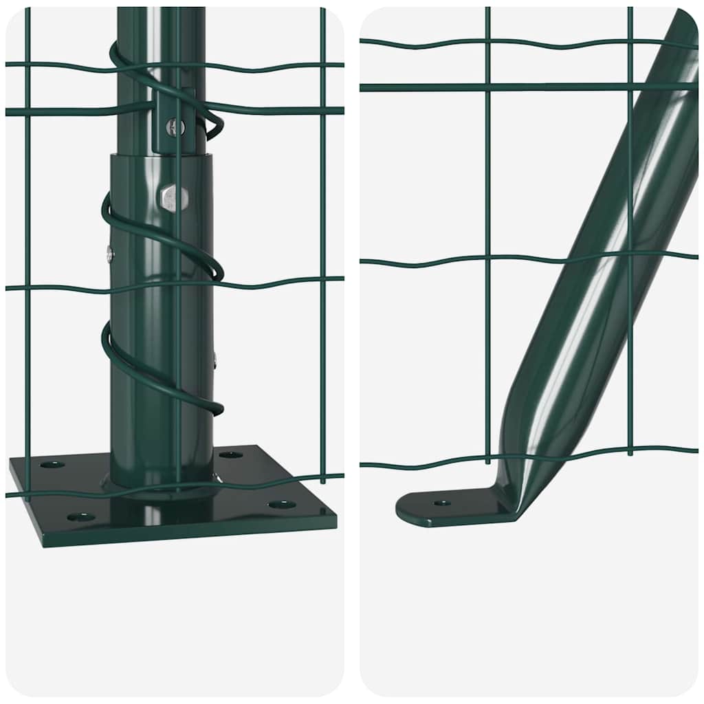 Gjerde med stolpe grønn 0,6 x 10 m Stål og PVC