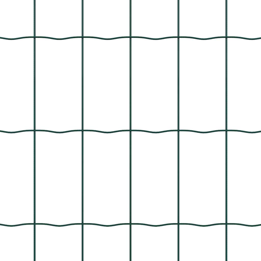 Gjerde med stolpe grønn 0,4 x 10 m Stål og PVC vidaXL