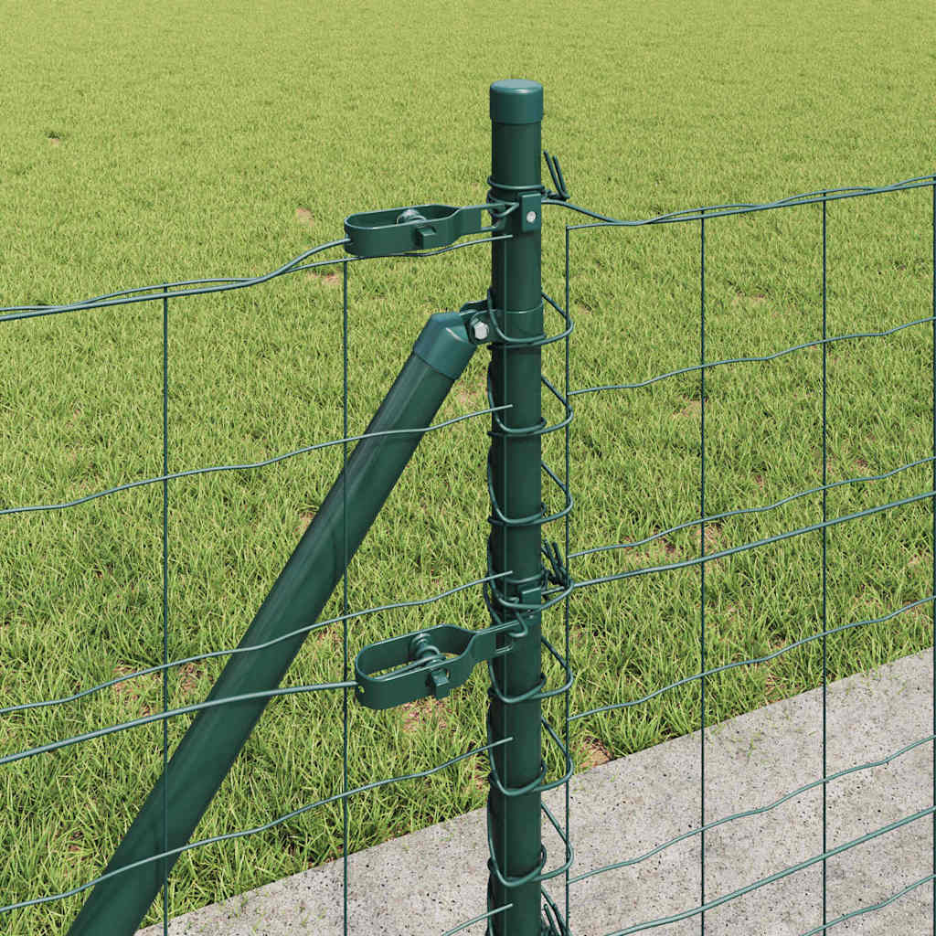 Gjerde med stolpe grønn 0,4 x 10 m Stål og PVC vidaXL