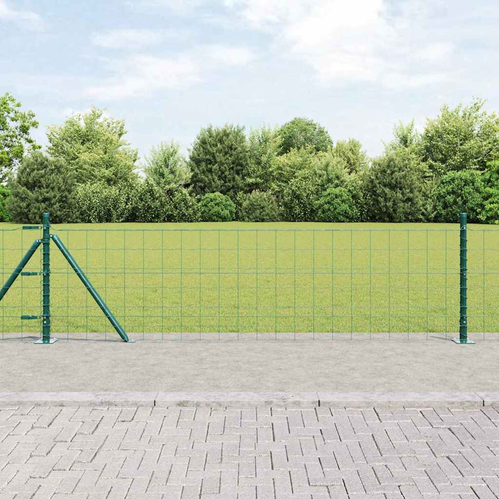 Gjerde med stolpe grønn 0,4 x 10 m Stål og PVC vidaXL