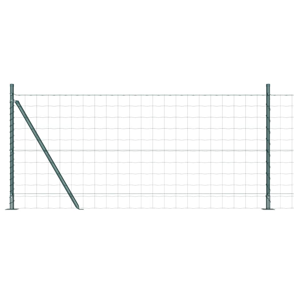 Gjerde med stolpe grønn 0,8 x 10 m Stål vidaXL