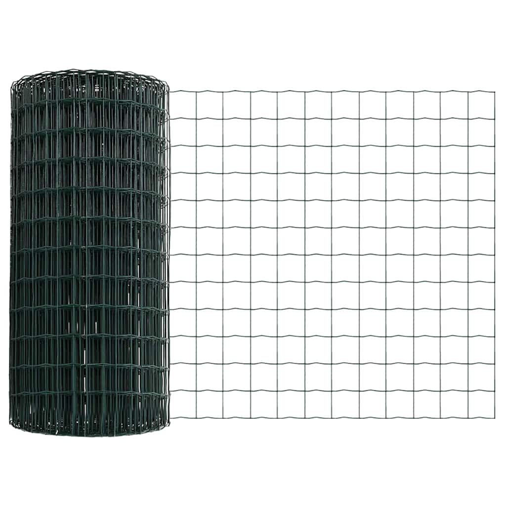 Gjerde med stolpe grønn 0,6 x 25 m Stål og PVC