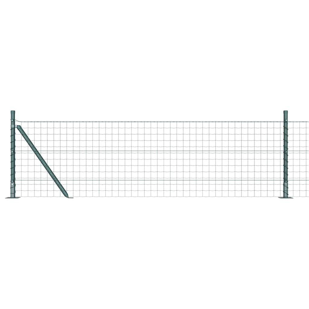 Gjerde med stolpe grønn 0,6 x 25 m Stål og PVC