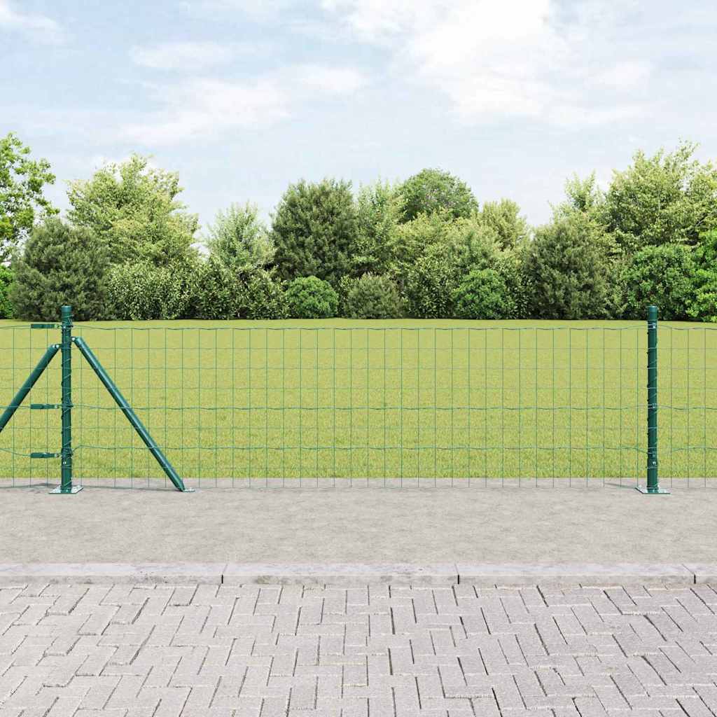 Gjerde med stolpe grønn 0,6 x 50 m Stål og PVC