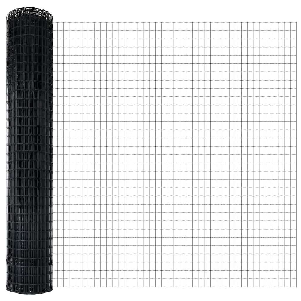 Gjerde med stolpe Grå 1,6 x 10 m Stål og PVC