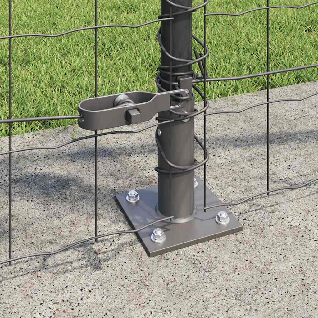 Gjerde med stolpe Grå 0,8 x 10 m Stål og PVC