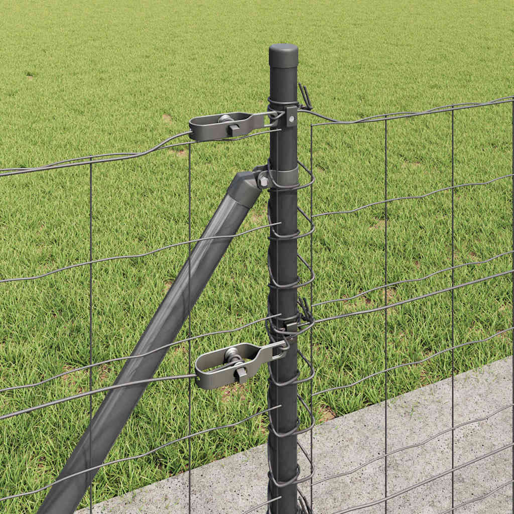 Eurogjerde med betongfundament 10 x 0,6 m PVC-belagt stål Grå