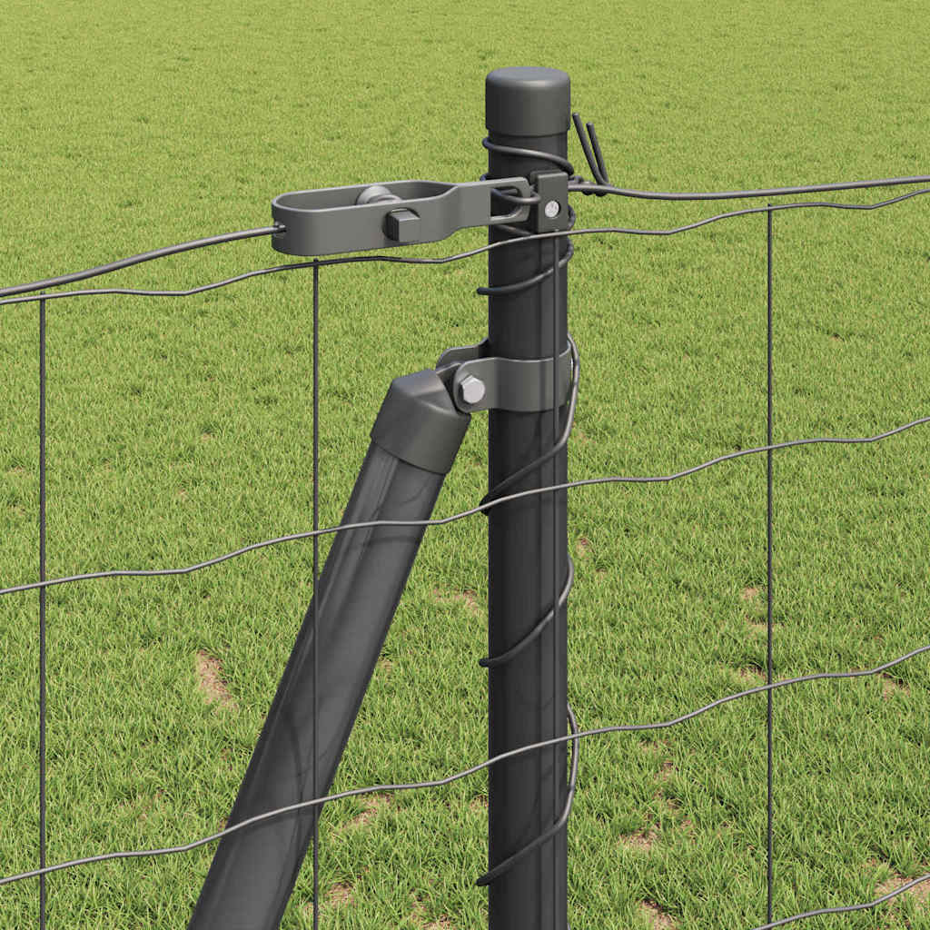 Eurogjerde med betongfundament 25 x 1,2 m PVC-belagt stål Grå