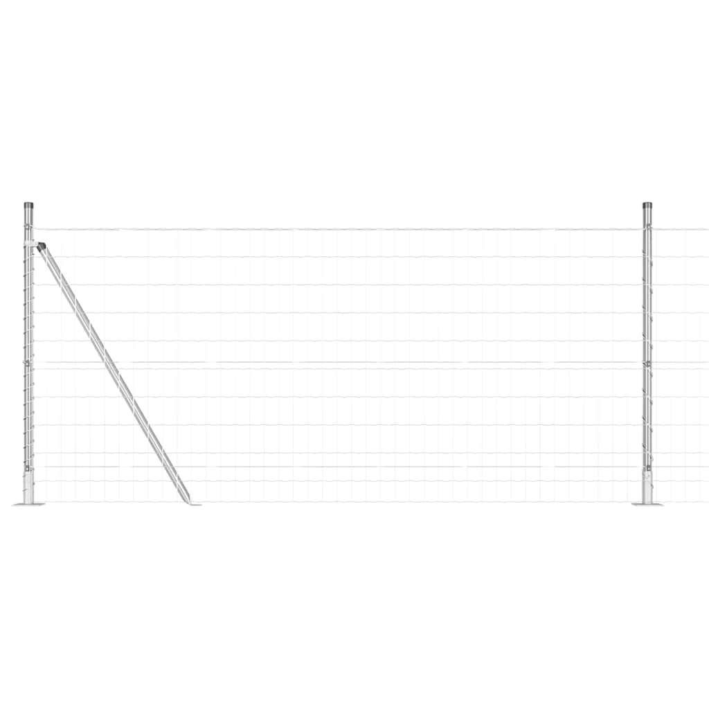 Gjerde med stolpe sølv 0,8 x 10 m Stål