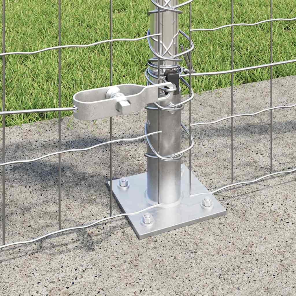 Ute Euro gjerde med betongbunn 10 x 1 m Galvanisert stål Sølv