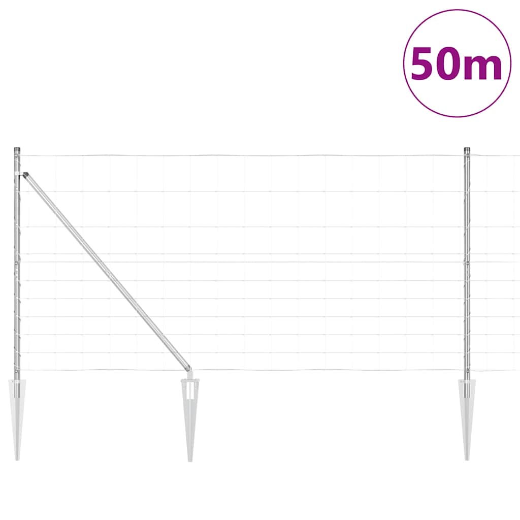 Svweiende trådgjerde med spisser 50 x 1,2 m Galvanisert stål