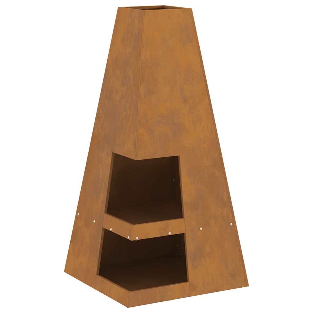 Bålplass Brun 50 x 50 x 100 cm Cortenstål