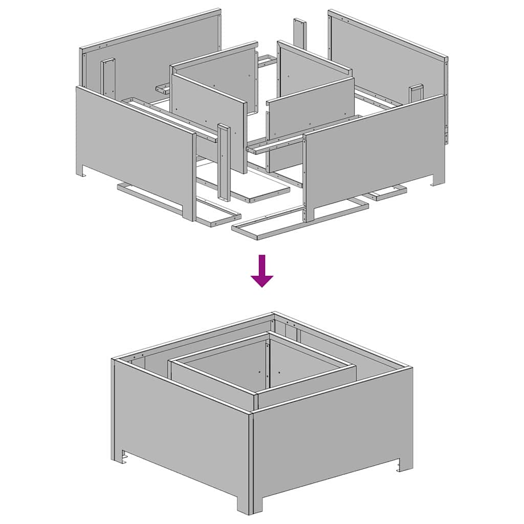 Bålplass Brun 60 x 60 x 30 cm Cortenstål