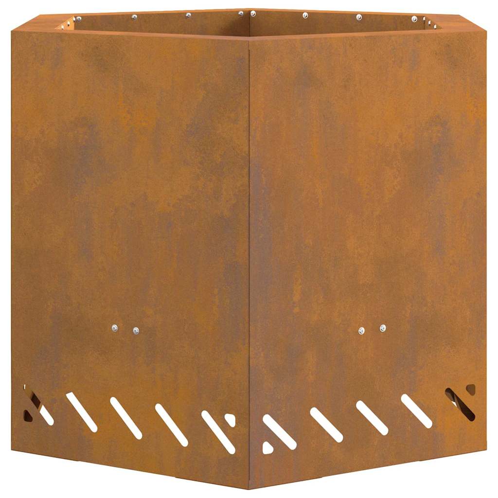 Røykfri ildsted Brun 58 x 58 x 51 cm Cortenstål