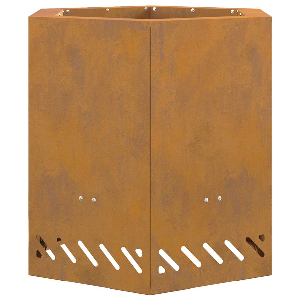 Røykfri ildsted Brun 48 x 48 x 51 cm Cortenstål