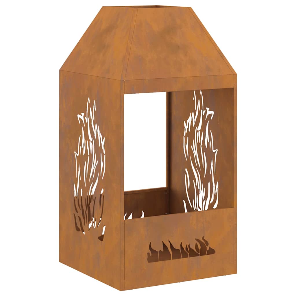 Bålplass Brun 50 x 50 x 100 cm Værbestandig stål