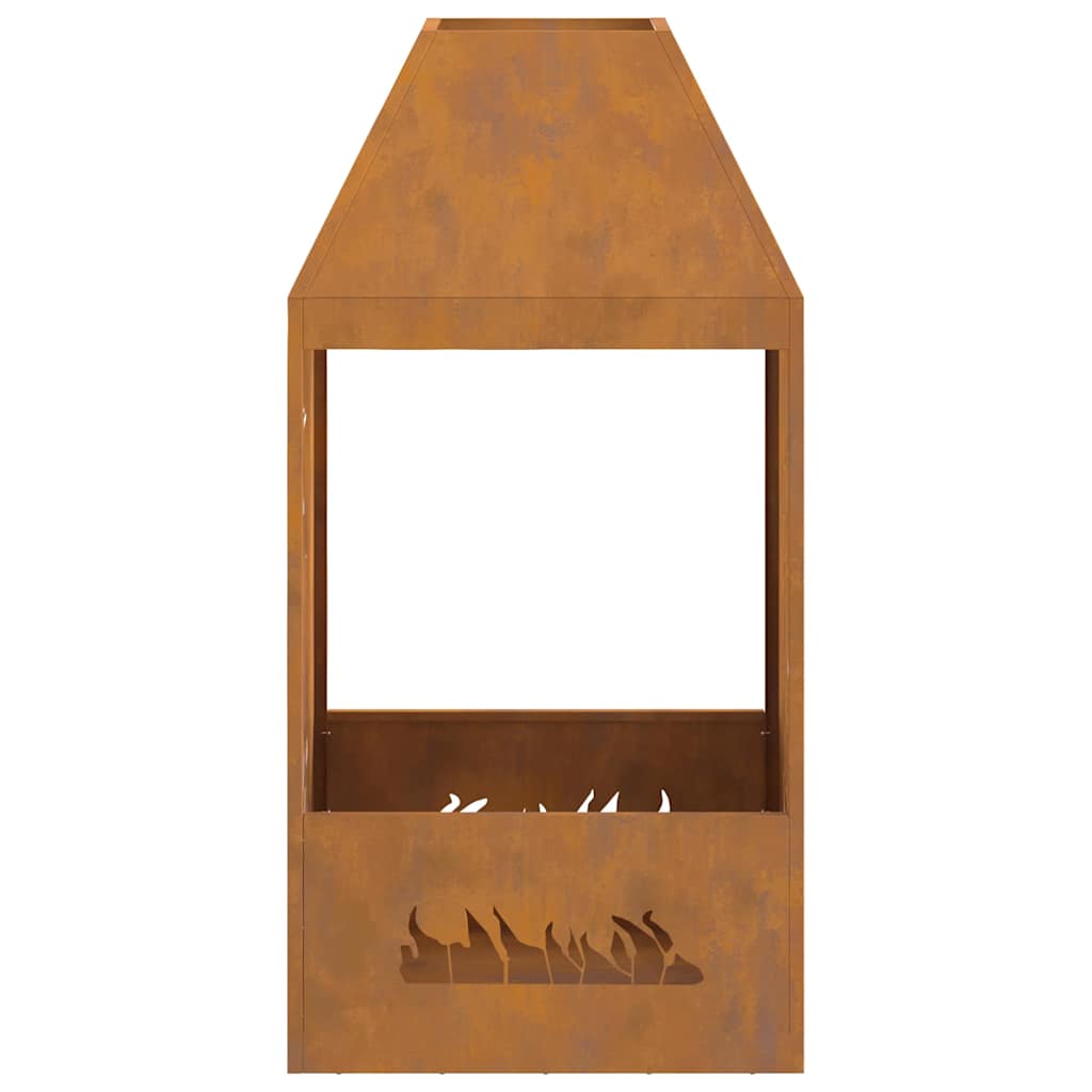 Bålplass Brun 50 x 50 x 100 cm Værbestandig stål