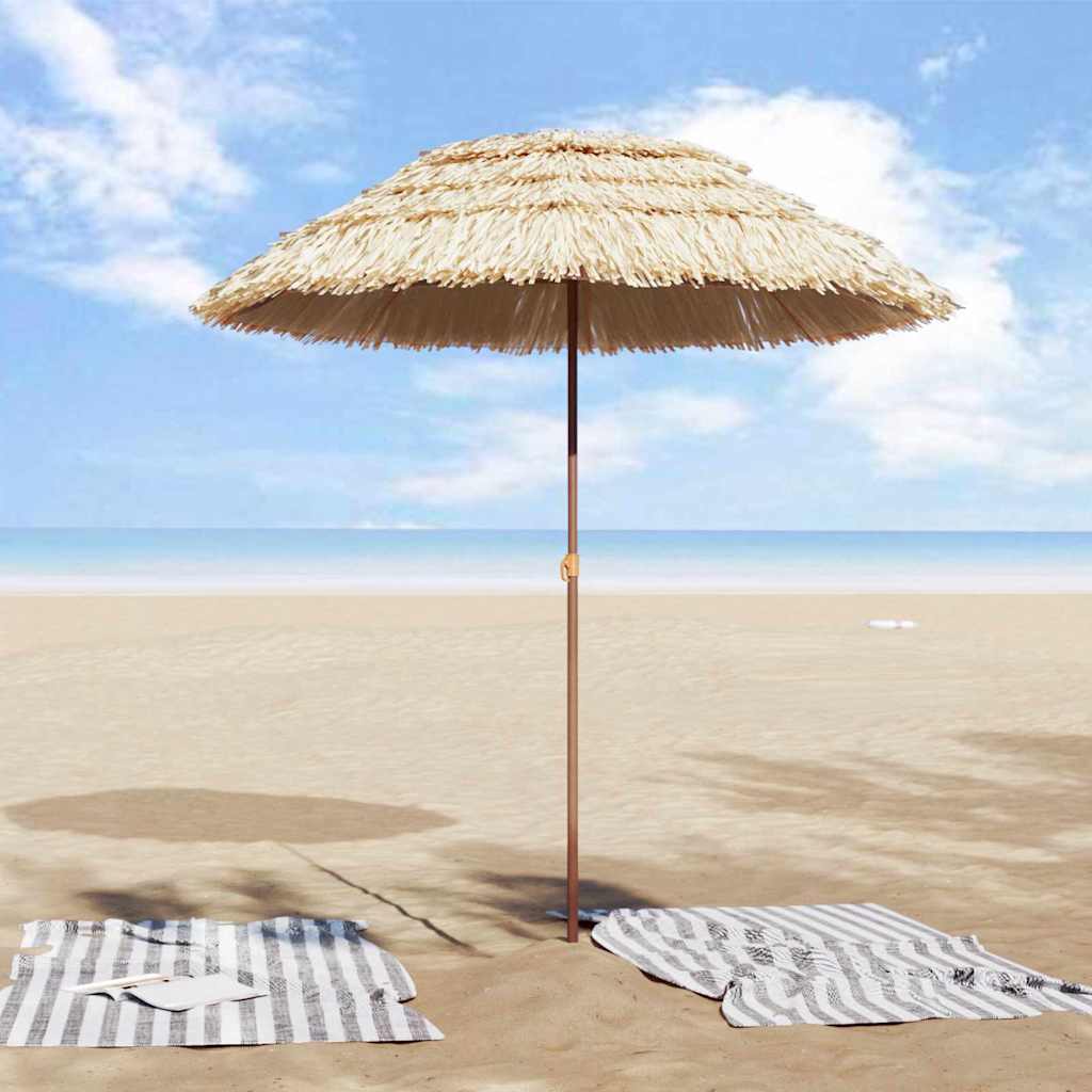 Strandparasol Naturlig 160 x 160 x 196 cm Polyester og stål