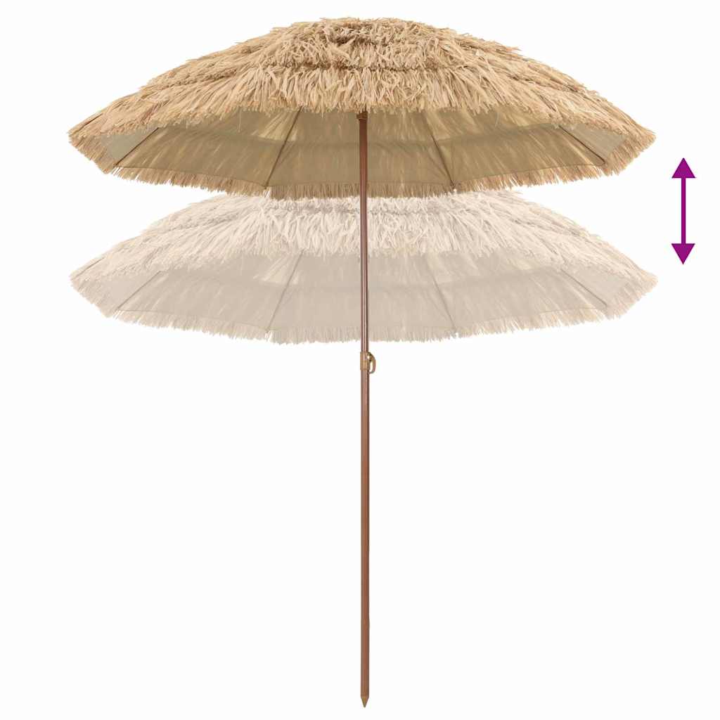 Strandparasol Naturlig 160 x 160 x 196 cm Polyester og stål