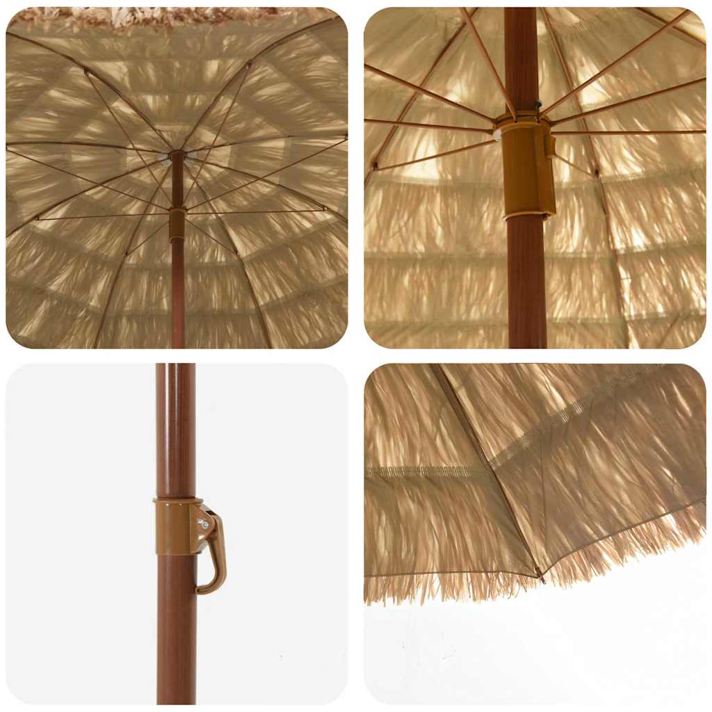Strandparasol Naturlig 255 x 255 x 255 cm Polyester og stål