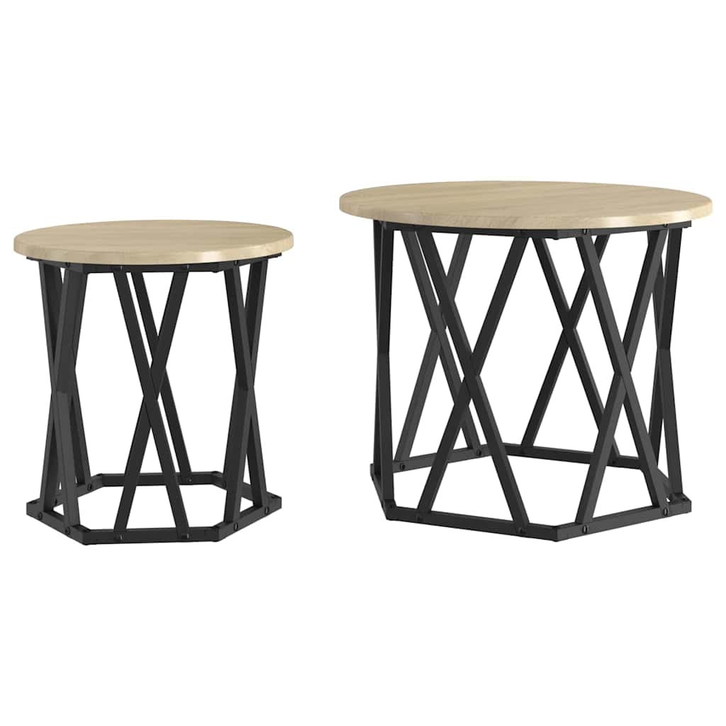 Sidetabell 2 pcs Sonoma eik Konstruksjonsvirke og stål