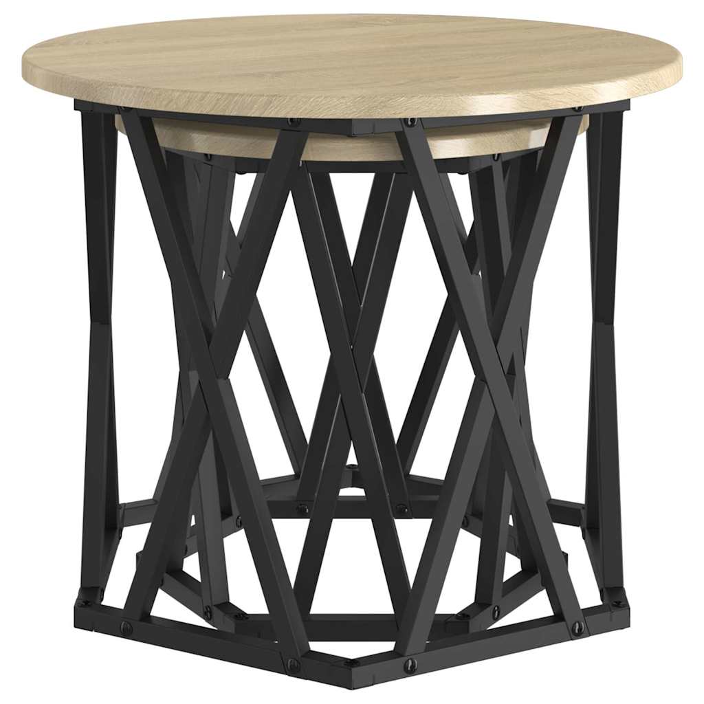 Sidetabell 2 pcs Sonoma eik Konstruksjonsvirke og stål