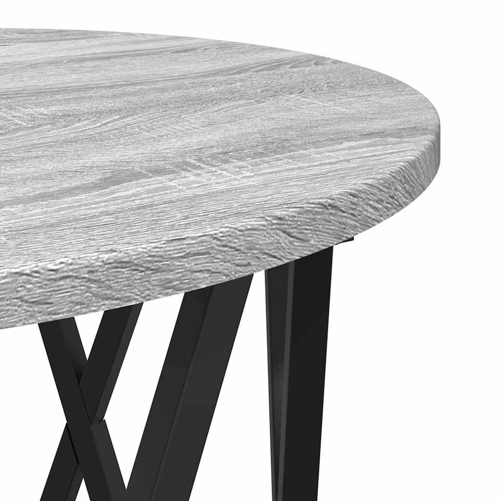 Sidetabell 2 pcs Grå Sonoma Konstruksjonsvirke og stål
