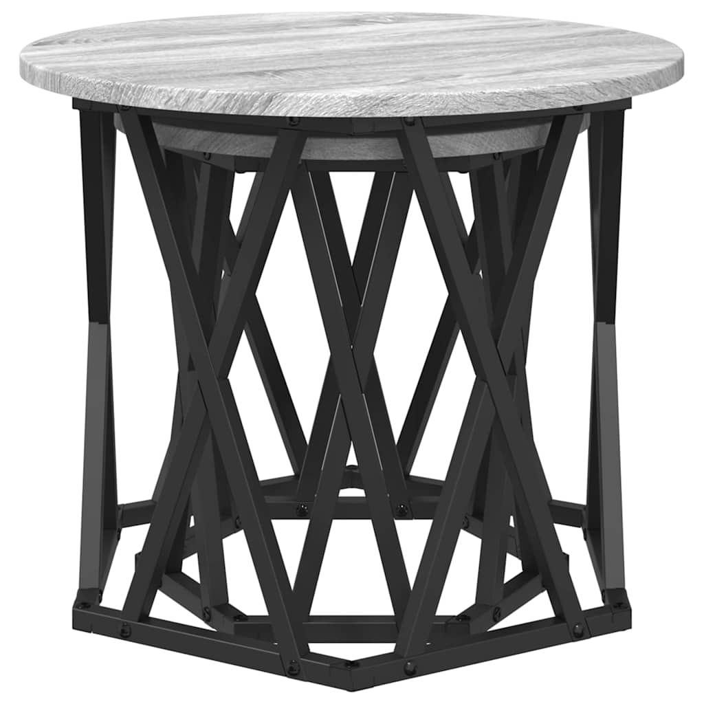 Sidetabell 2 pcs Grå Sonoma Konstruksjonsvirke og stål