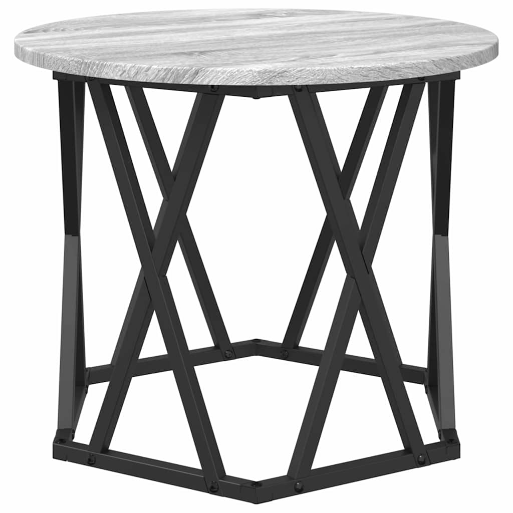 Sidetabell 2 pcs Grå Sonoma Konstruksjonsvirke og stål