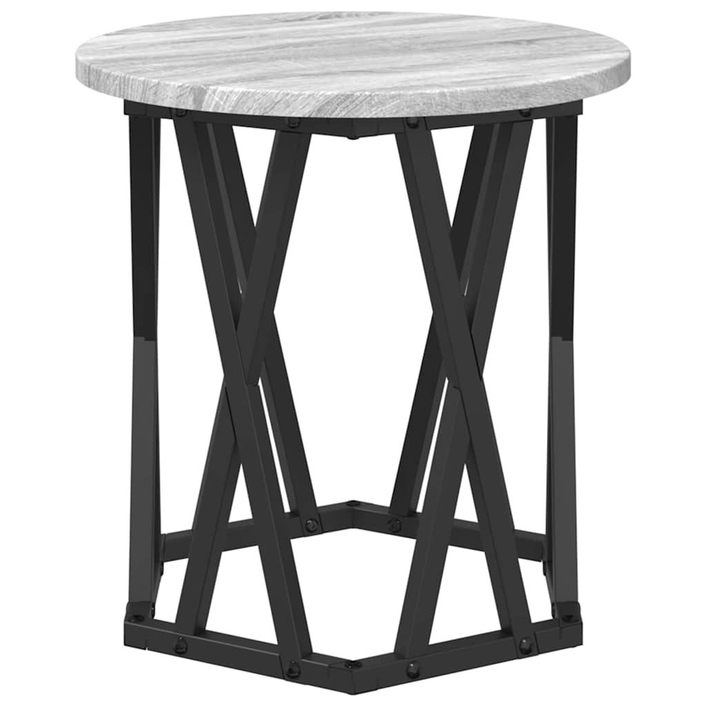 Sidetabell 2 pcs Grå Sonoma Konstruksjonsvirke og stål