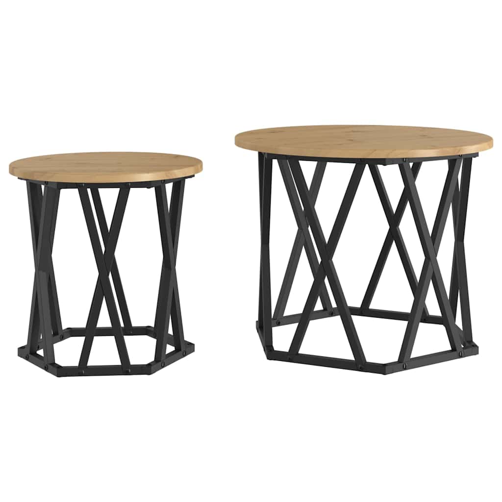 Sidetabell 2 pcs Artisan Eik 50 x 50 x 40 cm