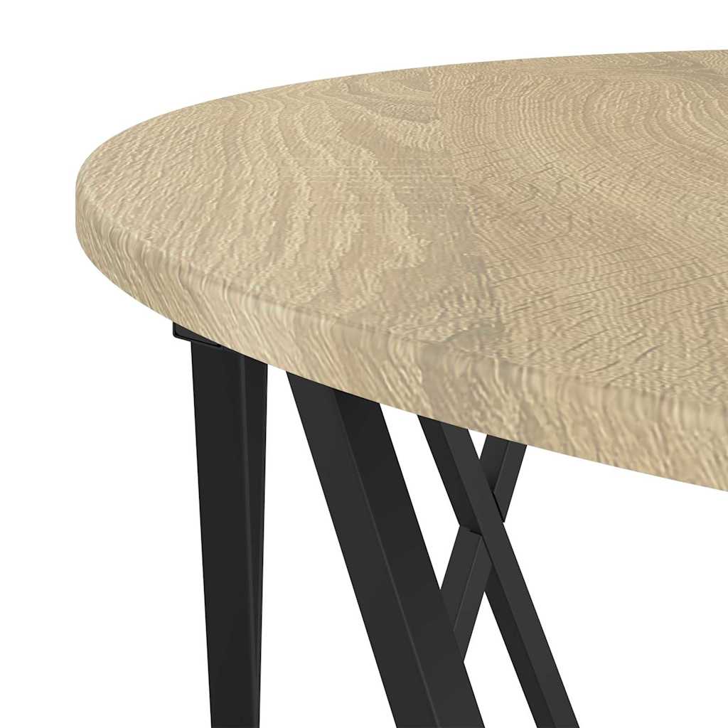 Kaffebord Sonoma eik 80 x 80 x 42 cm Konstruksjonsvirke og stål