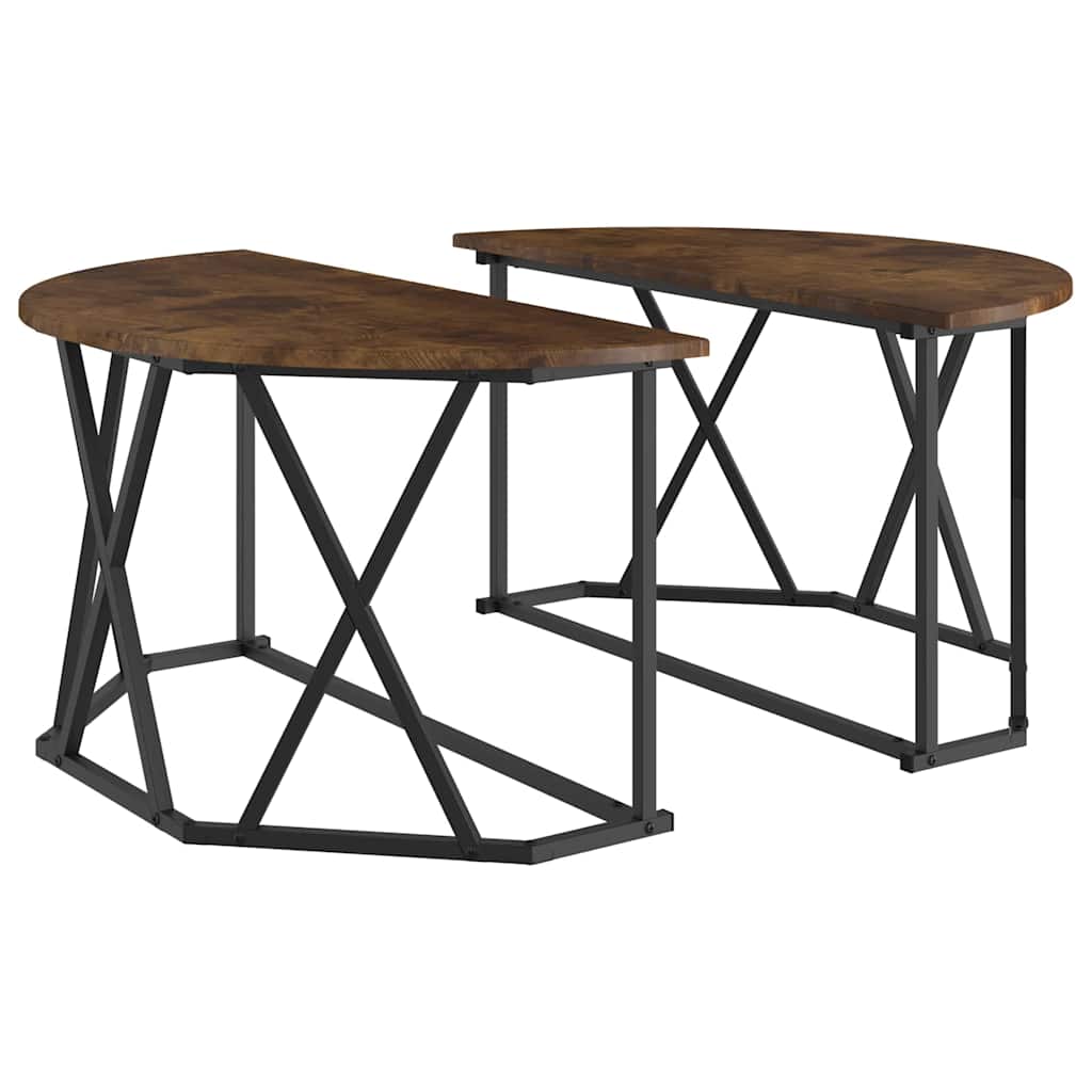 Kaffebord Røkt eik 80 x 80 x 42 cm Konstruksjonsvirke og stål